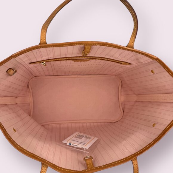 Louis Vuitton Damier Azur Neverfull MM with Pink Ballerine - Picture 7 of 8